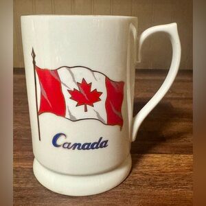 Large Vintage Banawe Canada Canadian Flag Coffee Tea Porcelain Mug 5 1/2” Tall